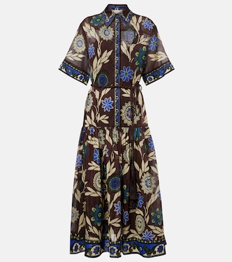 Jasper printed cotton and silk shirt dress | Alémais