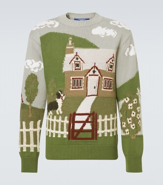 Pullover in cotone e lana con intarsi | Junya Watanabe