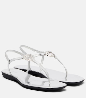Sandalen Interlocking G aus Metallic-Leder | Gucci