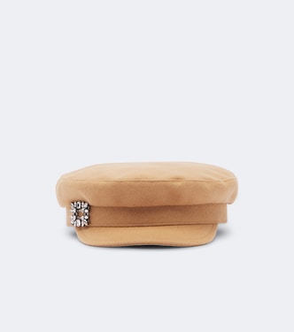 Embellished wool-blend newsboy cap | Roger Vivier