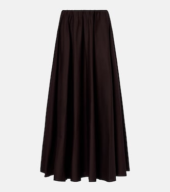 Milano pleated cotton-blend maxi skirt | Staud