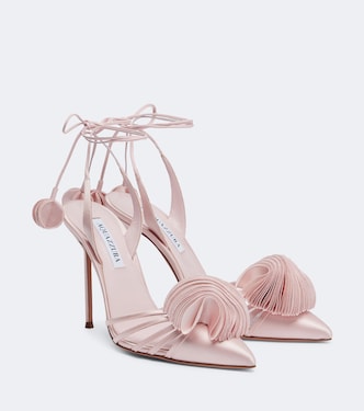 Wild Bloom satin slingback pumps | Aquazzura