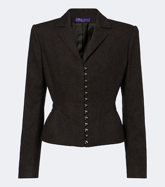 Herringbone peplum virgin wool blazer | Ralph Lauren Collection