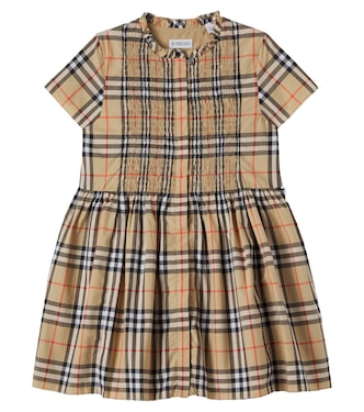 Burberry Check shirred cotton dress | Burberry Kids
