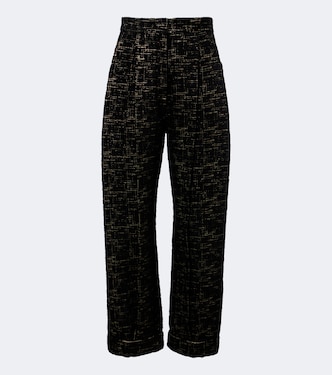 Pantalones barrel de bouclé de Lurex® plisados | La DoubleJ