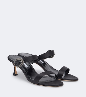 Mules Zutosanmu de satén adornados | Manolo Blahnik