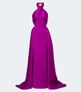 Robe Rumi aus Crêpe mit Satin | Solace London