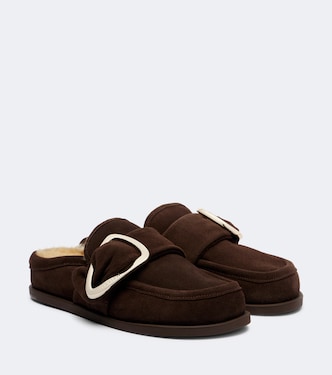 Shearling-lined suede mules | Inuikii