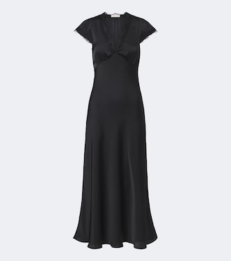 Vestido midi Mina de satén con encaje | Faithfull