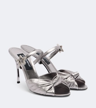 Embellished metallic leather mules | Dolce&Gabbana