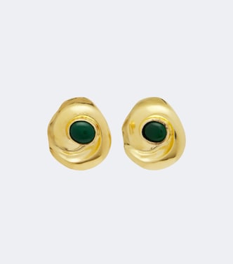 Agate Cote 24kt gold-plated earrings | Ysso