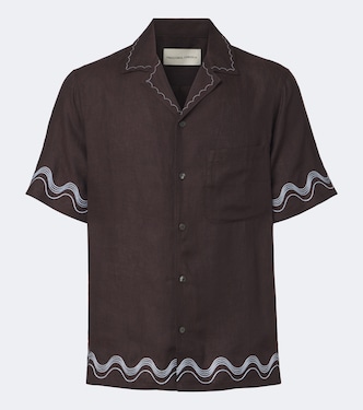 Alves embroidered linen bowling shirt | Frescobol Carioca