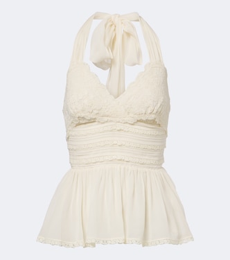 Fairlight lace-trimmed halterneck top | Zimmermann
