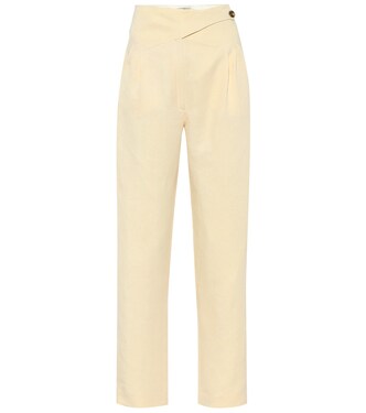 Pantalon Basque en lin et soie à taille haute | Blazé Milano