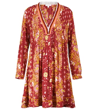 Robe Ola imprimée à franges | Poupette St Barth