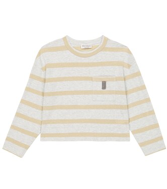 Striped jersey long-sleeved top | Brunello Cucinelli Kids