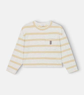 Striped jersey long-sleeved top | Brunello Cucinelli Kids