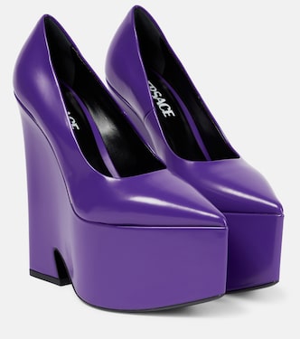 Tempest leather platform pumps | Versace
