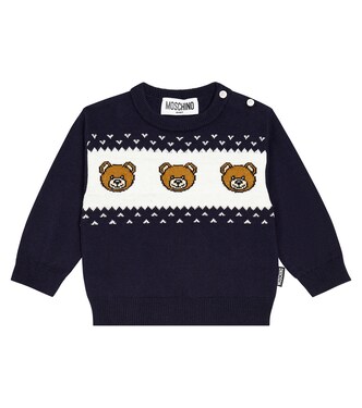 Baby Teddy Bear intarsia sweater | Moschino Kids