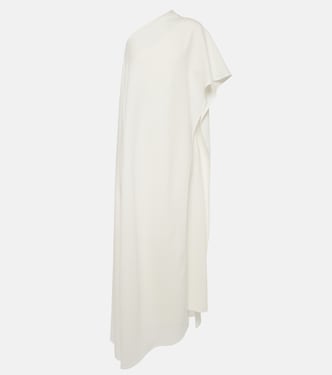 Caped asymmetric silk midi dress | Valentino