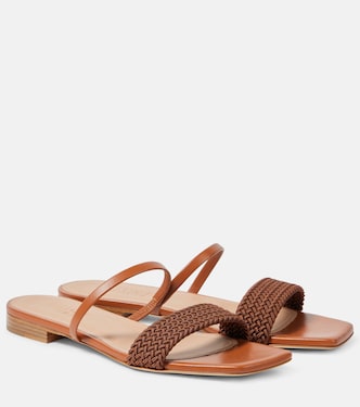 Frida leather-trimmed sandals | Malone Souliers