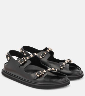Rockstud leather flat sandals | Valentino Garavani