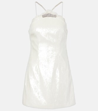 Bow-detail sequined minidress | Self-Portrait