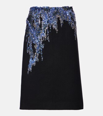 Sequined wool-blend midi skirt | Dries Van Noten
