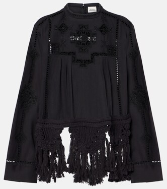 Severine open-knit macramé cotton blouse | Isabel Marant