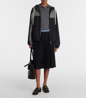 Logo oversized track jacket in blue - Miu Miu | Mytheresa
