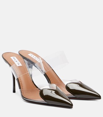 Cœur 90 patent leather-trimmed mules | Alaïa