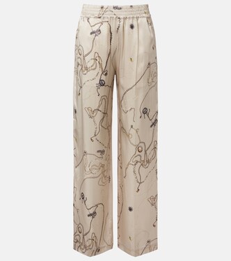 Printed silk satin pajama pants | Victoria Beckham