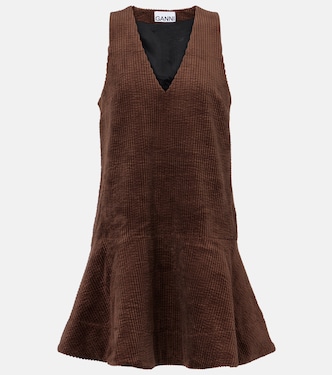 Cotton corduroy minidress | Ganni
