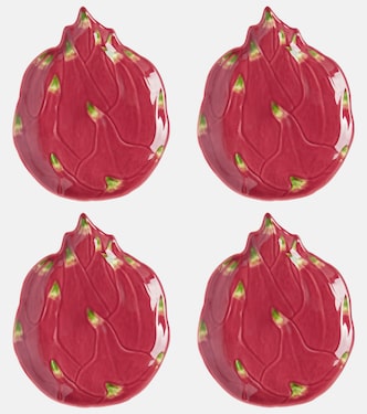 Tropical Fruits Pitaya set of 4 earthenware dessert plates  | Bordallo Pinheiro