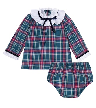 Baby Flora cotton-blend dress and bloomers set | La Coqueta