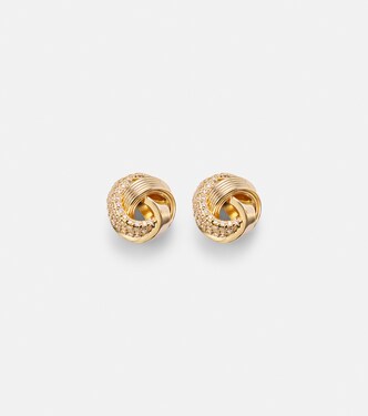 Tri-Link 14kt gold earrings with diamonds | Sydney Evan