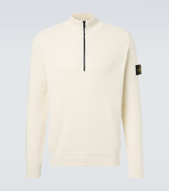 Jersey de algodón con cremallera parcial | Stone Island