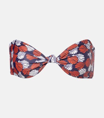 Knotted printed bandeau bikini top | Same
