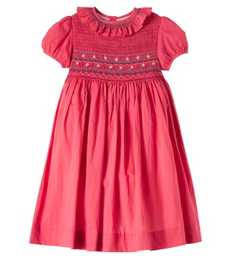 Embroidered smocked cotton dress | Pepa London