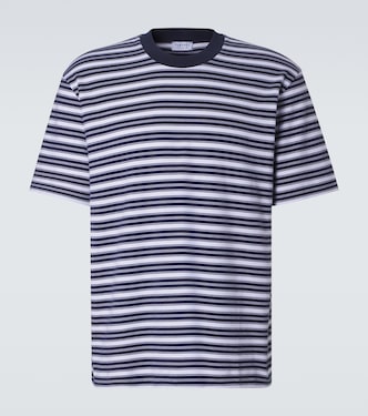 Striped cotton jersey T-shirt | Sunspel