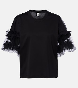 Camiseta de algodón con tul | Noir Kei Ninomiya