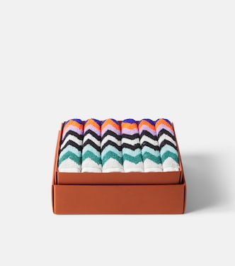 Best set of 6 cotton terry face towels | Missoni
