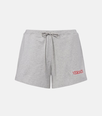 Logo cotton jersey shorts | Versace