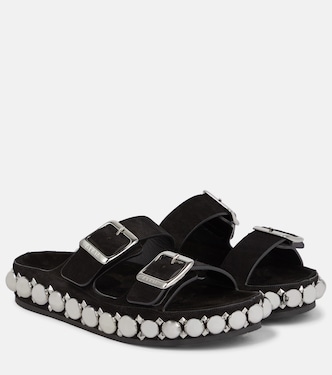 Bombe embellished suede slides | Alaïa