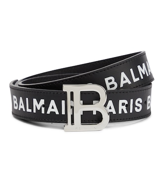 Cinturón de piel estampado con logo | Balmain Kids