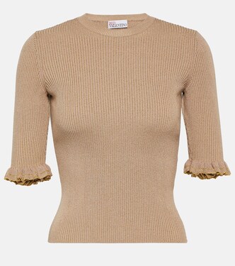 Ribbed-knit wool-blend top | REDValentino