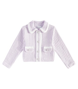 Waffle-knit cardigan | Self-Portrait Kids