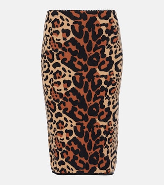 Leo leopard-print jacquard pencil skirt | Blumarine
