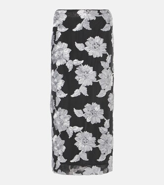 Embroidered mesh pencil skirt | Rotate