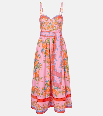 Robe midi Sicily Flowers en coton | Farm Rio